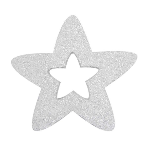 Χριστουγεννιάτικο Αστέρι Οροφής - Βιτρίνας, Ασημί με Σχέδιο Αστέρι (25cm)